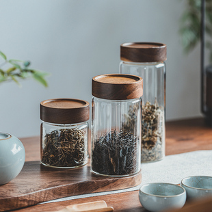 食品级玻璃茶叶罐民宿茶室花茶糖，密封罐家用零食，杂粮储存收纳瓶