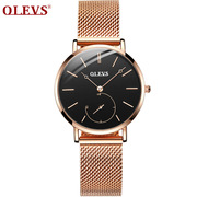 olevs欧利时，clockdial时尚圆形石英black女普通国产腕表