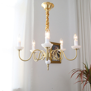 美式双拼色黄铜吊灯法式复古欧式吧台衣帽间门厅卧室书房餐厅铜灯