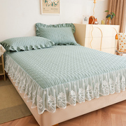 纯棉加厚带花边床笠单件四季通用1.5x2米全包全棉夹棉床罩1.8床套
