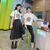 中国风情侣装夏装2020套装ins小众复古设计感短袖T恤学生班服