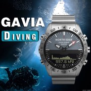 north GAVIA手表200米防水潜水表指南针高度温度气压计计步器等