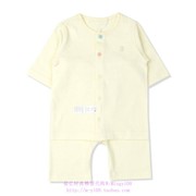 organic mom有机妈妈韩国2023儿童黄色七分家居套装80-110