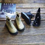 儿童马丁靴女秋冬款单靴真皮，男童宝宝短靴女童漆皮靴子2023年