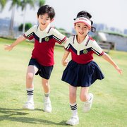 小学生班服大合唱短裙polo衫运动服运动短裤韩版订制纯棉入园照