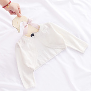 婴儿针织衫纯棉宝宝空调，衫公主洋气外套女童小开衫，韩版春夏季薄款