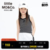 littlemoco童装夏装女童条纹，背心外穿弹力无袖，t恤儿童上衣中大童