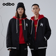 odbo欧宝原创设计棒球服夹克外套，女2022年秋冬情侣撞色条纹棒球服