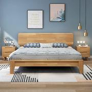 北欧实木床简约现代1.5m经济型双人床架1.8米1.2橡胶木婚床主卧床