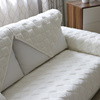 纯色沙发垫布艺毛绒四季防滑简约现代欧式客厅，白色坐垫子皮沙发套