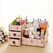 小号多色化妆品，收纳盒韩版化妆盒桌面diy木质，收纳盒