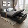 日式极简约多功能可折叠储物科技，布沙发(布沙发，)床小户型客厅双人坐卧两用