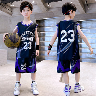 儿童篮球服套装男童大童青少年23号詹姆斯球衣速干训练服运动背心