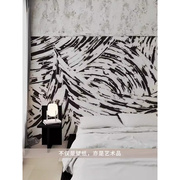 现代简约黑白抽象壁纸客厅墙纸沙发电视背景壁画餐厅酒店民宿墙布