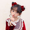 新年红色圣诞发饰公主，顶夹韩国进口高端丝绒蝴蝶结，女宝宝儿童发夹