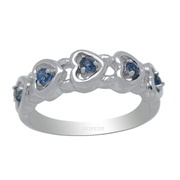 贵菲尔珠宝，925银天然蓝宝石戒指