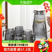 苏氏陶瓷 高硼硅玻璃茶具套装泡花茶 玻璃茶壶 高级灰 一壶四杯