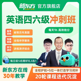 新东方大学英语四级六级网课 2024四六级考级直录播视频课程培训