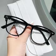 复古米钉近视眼镜有度数成品平光镜女超轻黑色大框眼镜框韩版男款