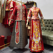 新中式龙凤褂复古优雅精致盘，金绣新娘结婚婚纱礼服中式嫁衣