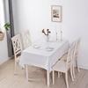 白色绣花桌布纯棉布艺长方形，家用130x180简约咖色小清新棉麻茶几