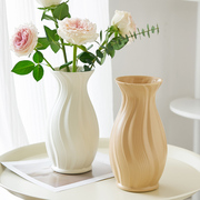 北欧创意水培白色复古陶瓷花瓶高级感ins风摆件装饰客厅插花干花