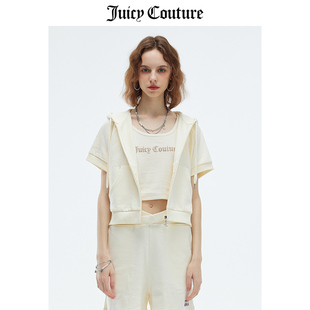 Juicy Couture橘滋外套女春季运动休闲短袖针织连帽夹克卫衣