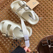 波拉bora韩国童装男童凉鞋夏季2023儿童真皮童鞋软底女童鞋子