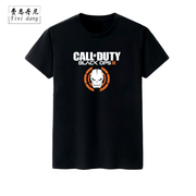 游戏callofduty使命，召唤12周边黑色行动3短袖t恤衫男女情侣