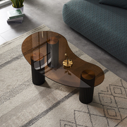北欧时尚小户型客厅茶几家用轻奢钢化玻璃茶桌简约设计师网红家具