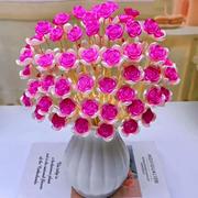 幸福玫瑰花材料包diy手工串珠创意散珠编织花束材料不含花瓶