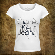 欧洲站欧货潮流美国夏季莱卡棉时尚修身短袖字母t恤女装ckt16