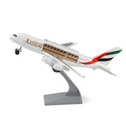 9寸A380合金飞机模型回力声光玩具阿联酋航空大型客机带支架