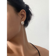 Nior.9S925纯银褶皱肌理耳钉女 小众设计感纯银耳扣 高级感耳圈