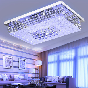 led水晶灯客厅灯长方形吸顶灯，现代简约卧室餐厅灯大气家用灯具