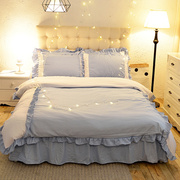 床裙床罩学生宿舍床上3四件套被套四季通用纯棉全棉1.5/1.8m床品
