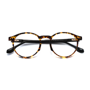 豹纹眼镜框架tr90近视眼镜女复古圆配有度数，透明复古眼镜框防蓝光