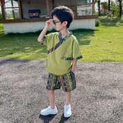 男童傣族服装套装旅游短袖中裤云南西双版纳夏民族风儿童泰国拍照
