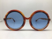 70年代大框圆形太阳镜复古墨镜玻璃镜片