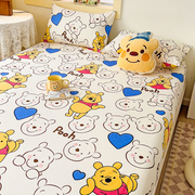可爱小熊熊床笠卡通床罩防尘床垫，保护罩迪士尼床套防滑宿舍床单罩