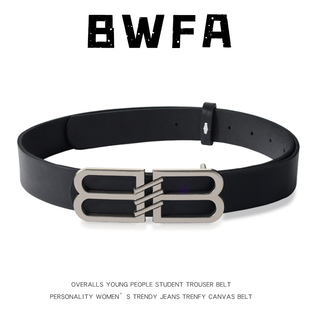 BWFA网红百搭时尚双B字母腰带设计感男女个性潮流博主同款简约风