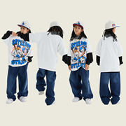 儿童嘻哈街舞演出服t恤套装，爵士潮服男童女童hiphop表演服装夏季