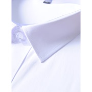 白色长袖衬衫男60聚酯40棉普洛克99经典，四季工装多色长袖衬衣