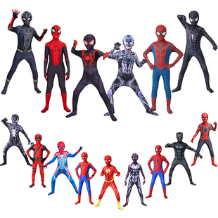 男童英雄远征卡通动漫战衣，蜘蛛侠衣服紧身衣儿童，套装连体衣cos服