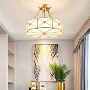 欧式吊灯圆形温馨浪漫卧室灯大气家用客厅灯简约现代房间全铜