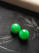 （已结缘 欣赏）冰种阳绿色珠子手串配珠对珠12.6mma货翠绿色玉珠