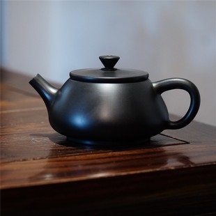 建水紫陶茶壶紫砂壶纯手工泡茶壶家用陶瓷茶具微瑕石瓢壶汉瓦