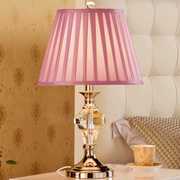 高档粉红色水晶台灯卧室床头柜，灯简约现代欧式结婚房温馨浪漫