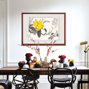 新中式客厅餐厅卧室玄关水墨禅意轻奢装饰画挂画 枇杷国画有框画