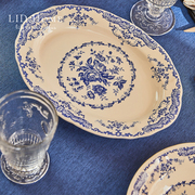 LID Home古典玫瑰陶瓷餐盘子碗咖啡杯碟子茶杯蓝黄色Bitossi 同厂